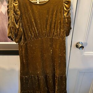 Velvet Dress in Rich Gold